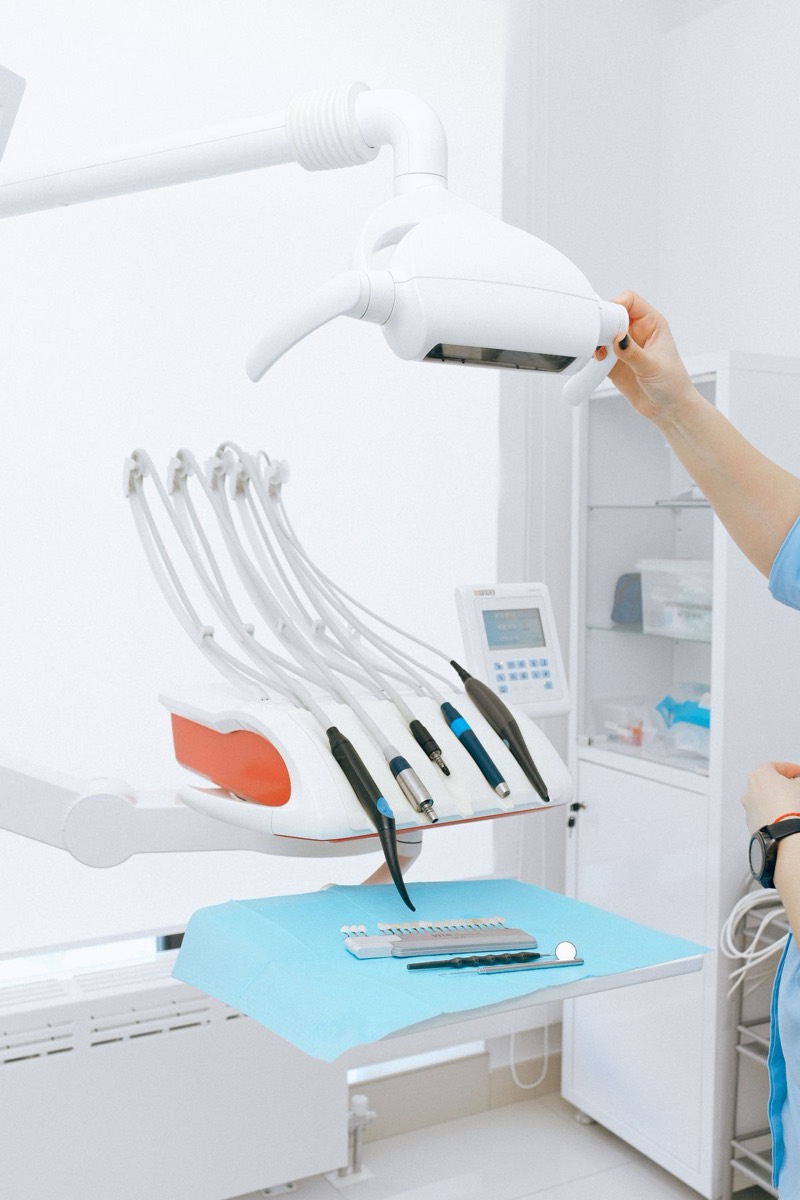 Modern dental equipment in a bright clinical room